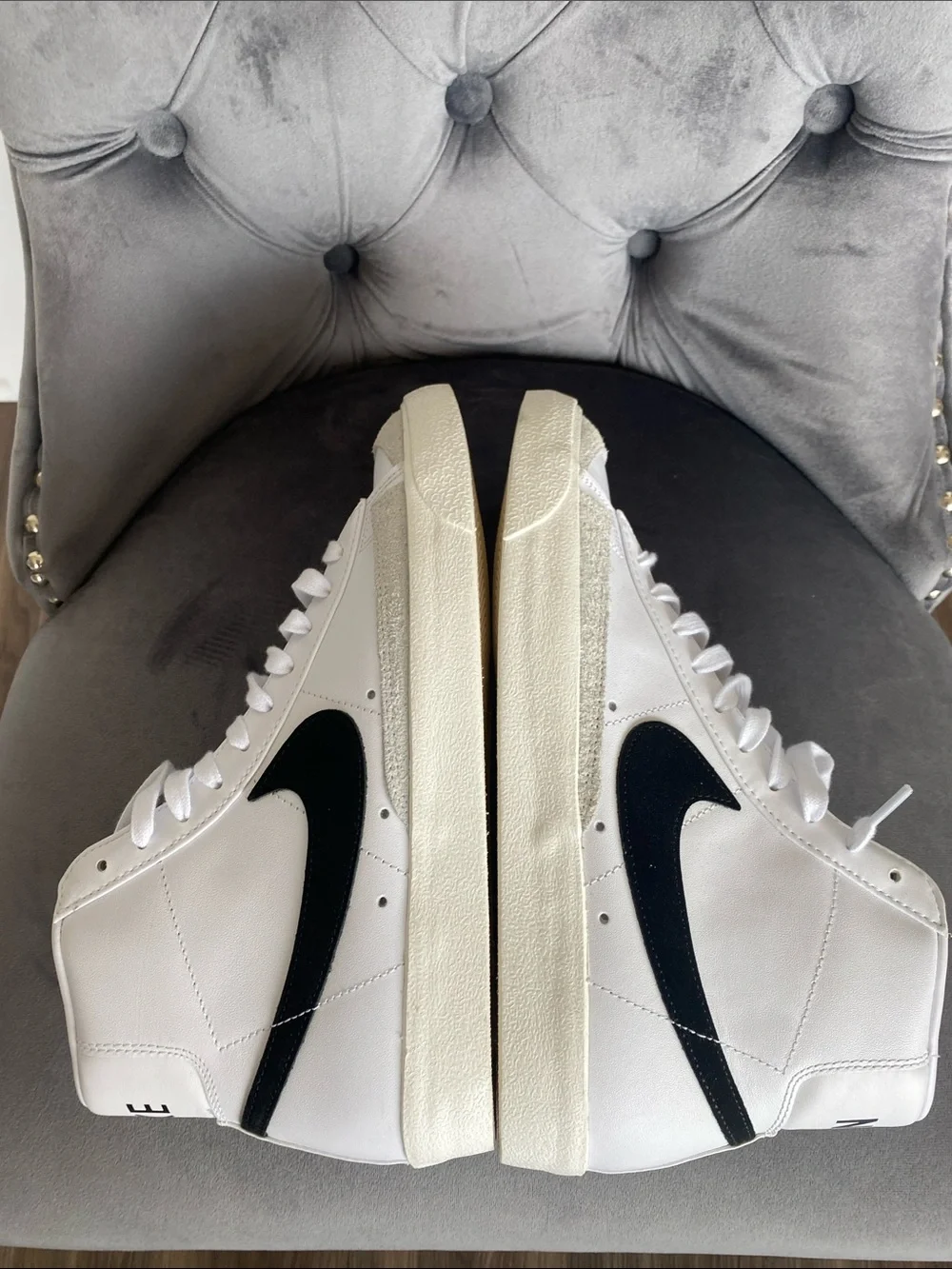 Nike White and Black High-Top Sneakers